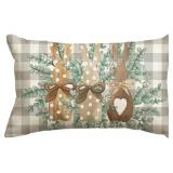 AVOIN Colorlife Easter Bunny Pillow Cover 12x20