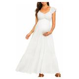 LARGE Pinup Maternity Dress - Maxi Smocked