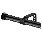 Curtain Rods 30-88 in, 5/8' Dia, Black