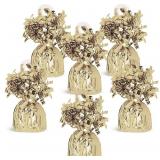 Unique Foil Fringe Balloon Weight - Gold, 1 Pc