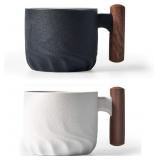 Ceramic Espresso Cup with Wooden Handle 3oz