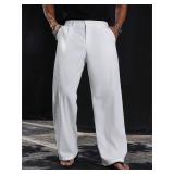 Medium Pleated Baggy Dress Pants Wide Leg Slacks