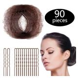 Zonon Bun Nets & U Pins Ballet Hair Brown