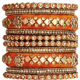 Aheli Velvet Silk Blue White Chuda Bangles Set