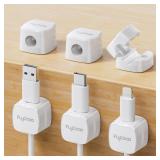 2pk FlyCoco Magnetic Cable Clips, 6 Pack White