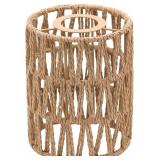 Boho Rattan Lamp Shade, 5.9'H x 4.7'D, 3-Tier