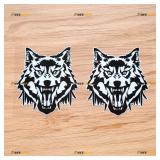 Wolf Wolf Head Sticker 2 Pack 4' Decal