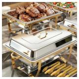 $170 9QT Chafing Dishes With Tongs 4-Pack