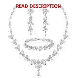Paxuan Wedding Jewelry Set: Necklace, Earrings