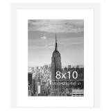 8x10 Picture Frame, MDF, White, 1 Pack