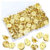 Mudder 50 Pcs Pin Backs Gold Metal Locking Back