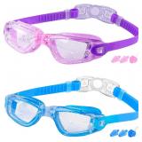 COOLOO Kids Swim Goggles, 2 Pack for Age 4-16