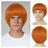 Ginger Bowl Cut Wig Unisex 60s Mushroom