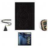Prien Islamic Gift Set: Leather Quran, Beads