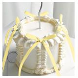 Coquette Yellow Bow Cake Topper Decor Bows