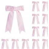 Meseey 12 Pcs Pink Velvet Bows, 3.5' Pre-Tied