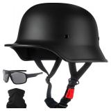 German Motorcycle DOT Open Face Helmet L