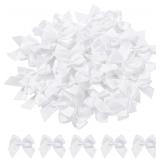 yoyokid 50 Pcs Mini Satin Ribbon Bows, White