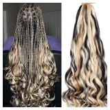 COOKOO 9 Packs French Curly Braiding Hair 22'