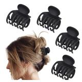 DEEKA Hair Clips Small Claw Clips 4 Pack Black