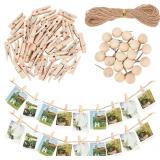 NICENEEDED Photo Display with 50 Clips | Pegs