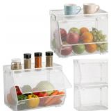 Teenyyou 2 Pcs Stackable Mesh Basket with Lid