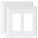 2-Pack Decorator Outlet Covers, White bamboo