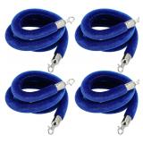 JAPCHET 4-Pack Velvet Rope 6.5ft, Blue