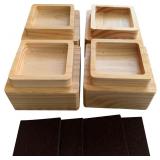 Walnut Wood Risers 2' High, 4 Pcs, Natural