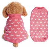 Dog Knitted Sweater Heart (Pink, M)