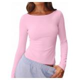 Beumissy Women's Boat Neck Short Sleeve Tees