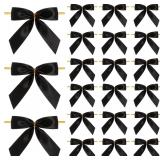 Meseey Satin Bows 4'   30 Pcs Black