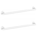 Cilee 2-Piece White 24' Towel Bar, Wall Mount