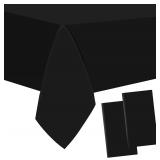 Black Plastic Tablecloth 54'x108' Cover