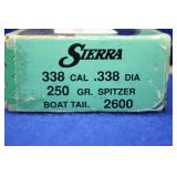 Sierra .338 Cal 250gr Spitzer BT 50 Pieces