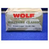9mm 115gr FMJ Wolf 50 Rounds