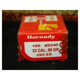 Hornady 22Cal 50gr SX 100 Pieces