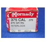 Hornady .375 Cal 270gr RN Interlock 50 Pieces