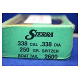 Sierra .338 Cal 250gr Spitzer BT 50 Pieces