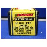 Barnes .500 S & W 375gr XPB 20 Pieces