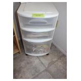 Plastic Drawers w/ Needle Point Items