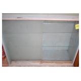 Blue Cabinet With Glass Shelves