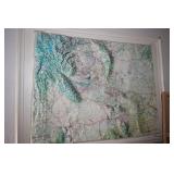 Vintage Raised Map of Wyoming From 1978