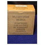 Military 12ga 00Buck 25 Rounds