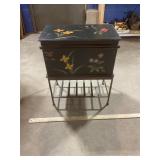 Wood Chest On Metal Stand