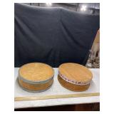 2 Vtg Wooden Cheese Boxes