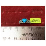 Blue Triangle Stone Ring Stamped 925