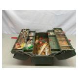 Vintage Metal Tackle Box Full Of Tackle