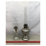 Glass and Metal Oil Lamps Aladdin Chimney