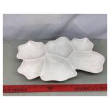 Jeanette Shell Pink Milk Glass Feather Tray